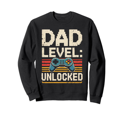 Dad Level Unlocked Gamer Fathers Day Sweatshirt - Custom Art Print Unisex - T-Shirt, Sweatshirt, Hoodie