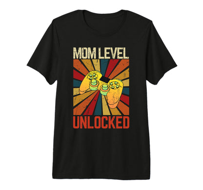Mom Level Unlocked Pregnancy Mothers T-Shirt - Custom Art Print for Adults - T-Shirt, Sweatshirt, Hoodie