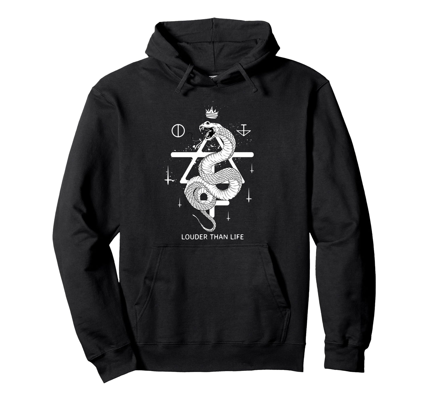 Louder Than Life Snake Crown Hoodie - Minimalist Print for Adults - T-Shirt, Sweatshirt, Hoodie