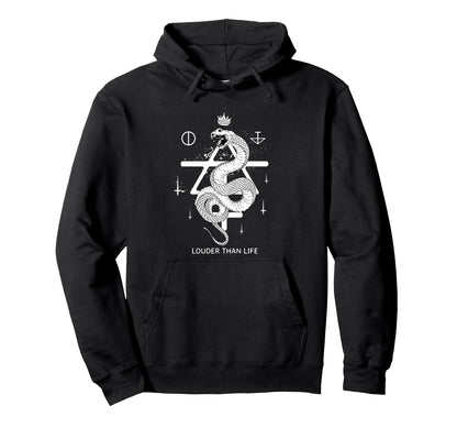 Louder Than Life Snake Crown Hoodie - Minimalist Print for Adults - T-Shirt, Sweatshirt, Hoodie