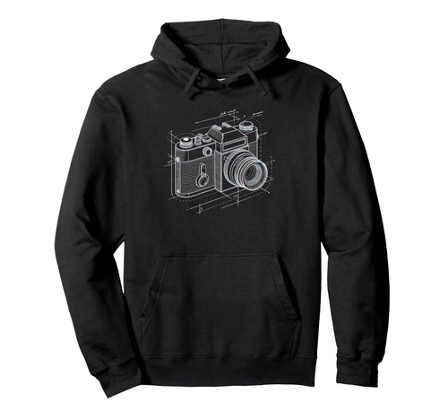 Exploded Camera Diagram Schematic Art Hoodie - Custom Art Print for Adults - T-Shirt, Sweatshirt, Hoodie
