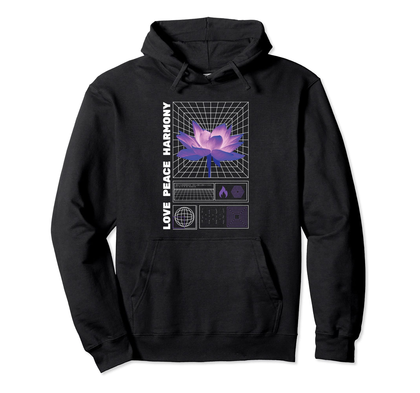 Vaporwave Love Peace Harmony Japanese Hoodie - Aesthetic Graphic Men Women - T-Shirt, Sweatshirt, Hoodie