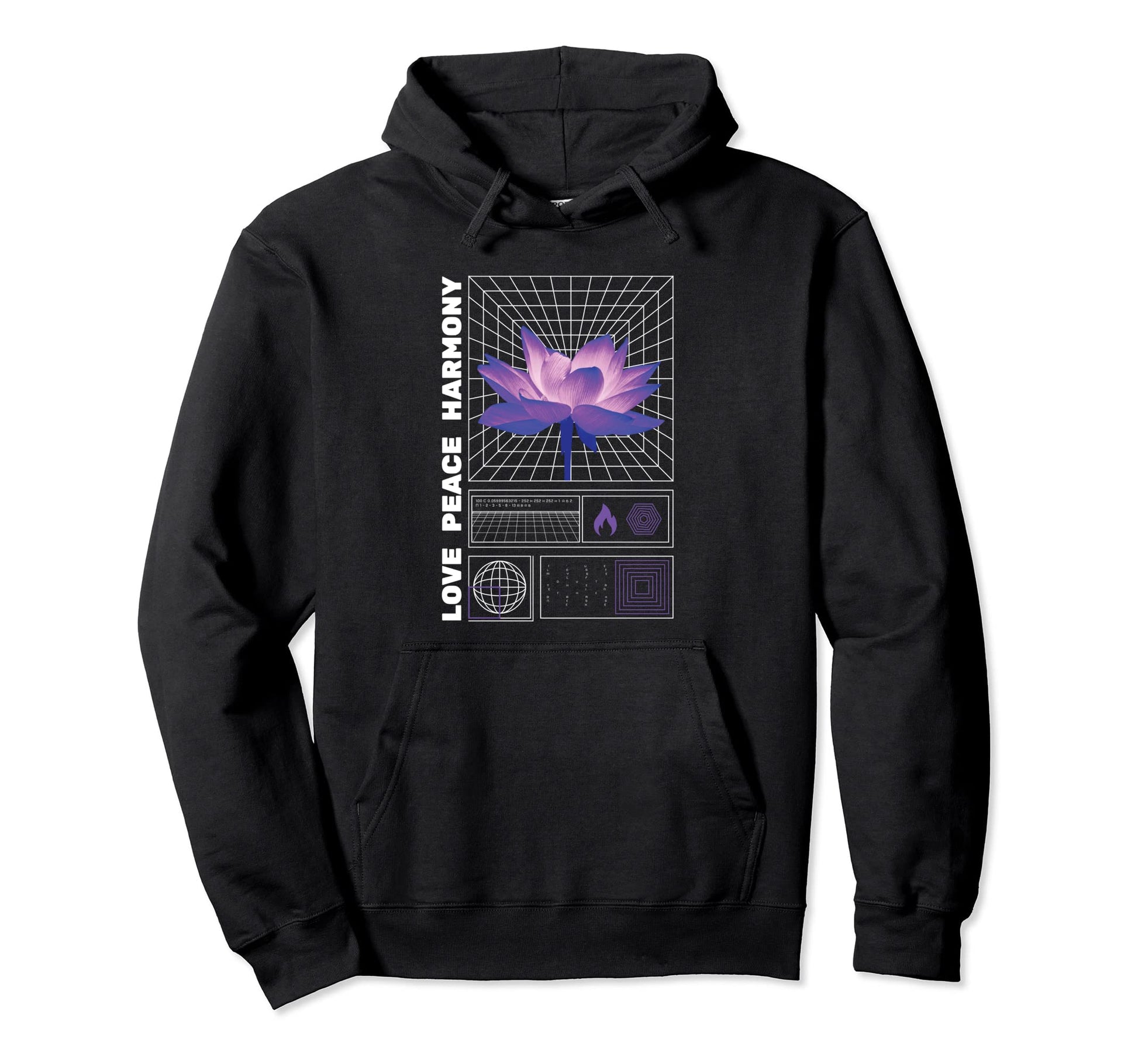Vaporwave Love Peace Harmony Japanese Hoodie - Aesthetic Graphic Men Women - T-Shirt, Sweatshirt, Hoodie