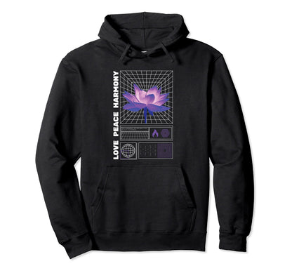 Vaporwave Love Peace Harmony Japanese Hoodie - Aesthetic Graphic Men Women - T-Shirt, Sweatshirt, Hoodie