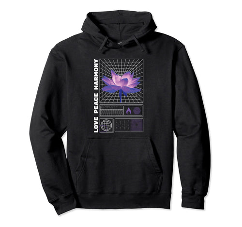Vaporwave Love Peace Harmony Japanese Hoodie - Aesthetic Graphic Men Women - T-Shirt, Sweatshirt, Hoodie