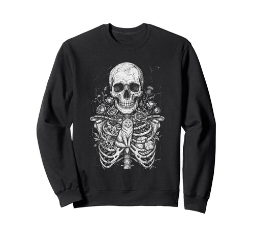 Skull Cat Skeleton Kitty Kitten Sweatshirt - Streetwear Style for Adults - T-Shirt, Sweatshirt, Hoodie