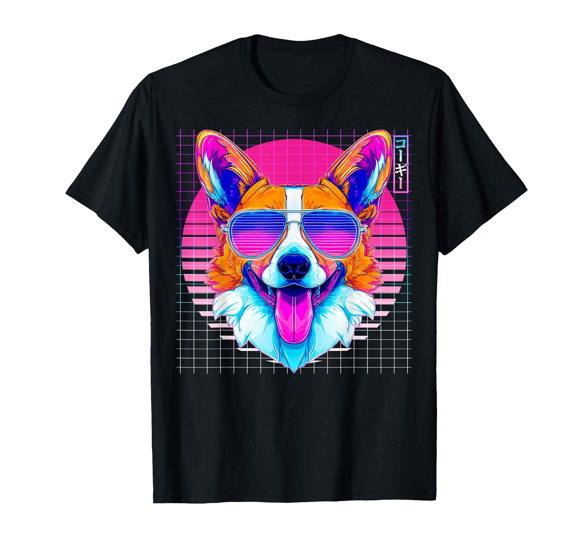Corgi Sunglasses Dog Vaporwave Aesthetic T-Shirt - Trendy Graphic Men Women - T-Shirt, Sweatshirt, Hoodie