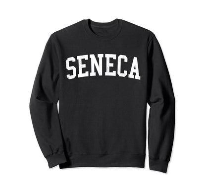 Seneca Sc Distressed White Varsity Sweatshirt - Unique Graphic for Adults - T-Shirt, Sweatshirt, Hoodie