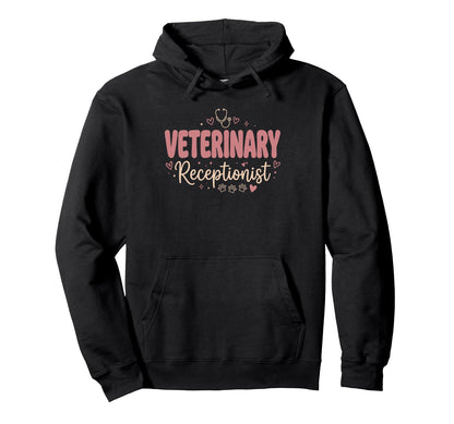 Veterinary Receptionist Groovy Boho Hoodie - Aesthetic Graphic for Adults - T-Shirt, Sweatshirt, Hoodie