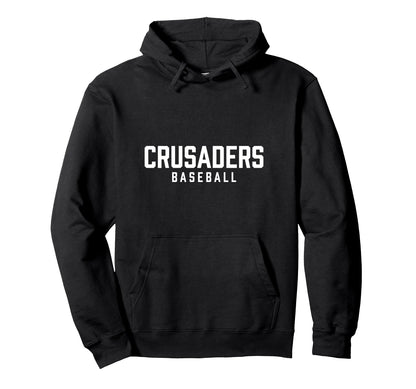 Crusader Inspired Baseball Text Hoodie - Minimalist Print for Adults - T-Shirt, Sweatshirt, Hoodie