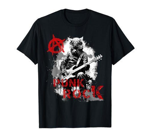 Distressed Cat Playing Guitar 90S T-Shirt - Graphic Print for Adults - T-Shirt, Sweatshirt, Hoodie