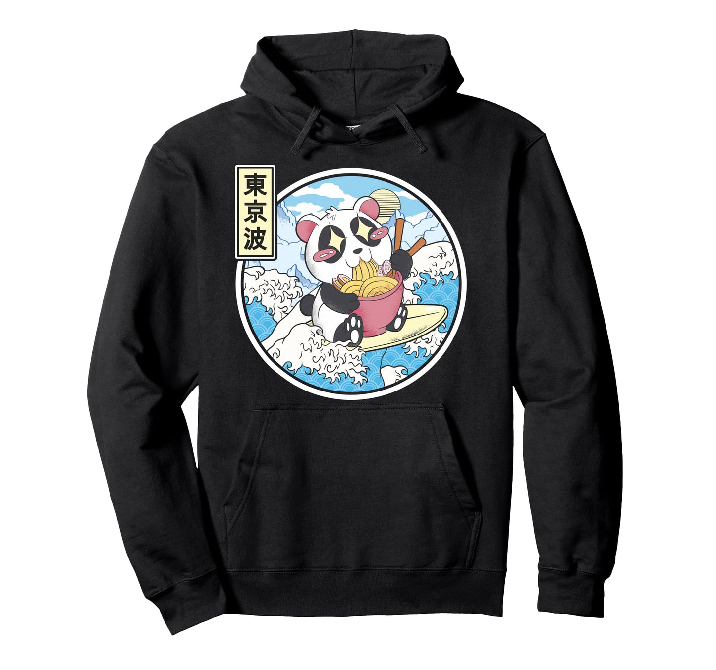 Panda Bear Ramen Japanese Wave Vaporwave Hoodie - Trendy Graphic Unisex - T-Shirt, Sweatshirt, Hoodie