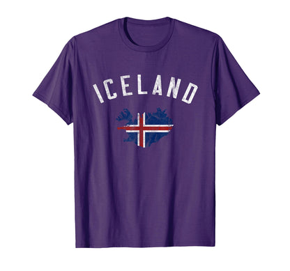 Icelandic Flag Varsity Iceland T-Shirt - Fun Novelty Design for Adults - T-Shirt, Sweatshirt, Hoodie