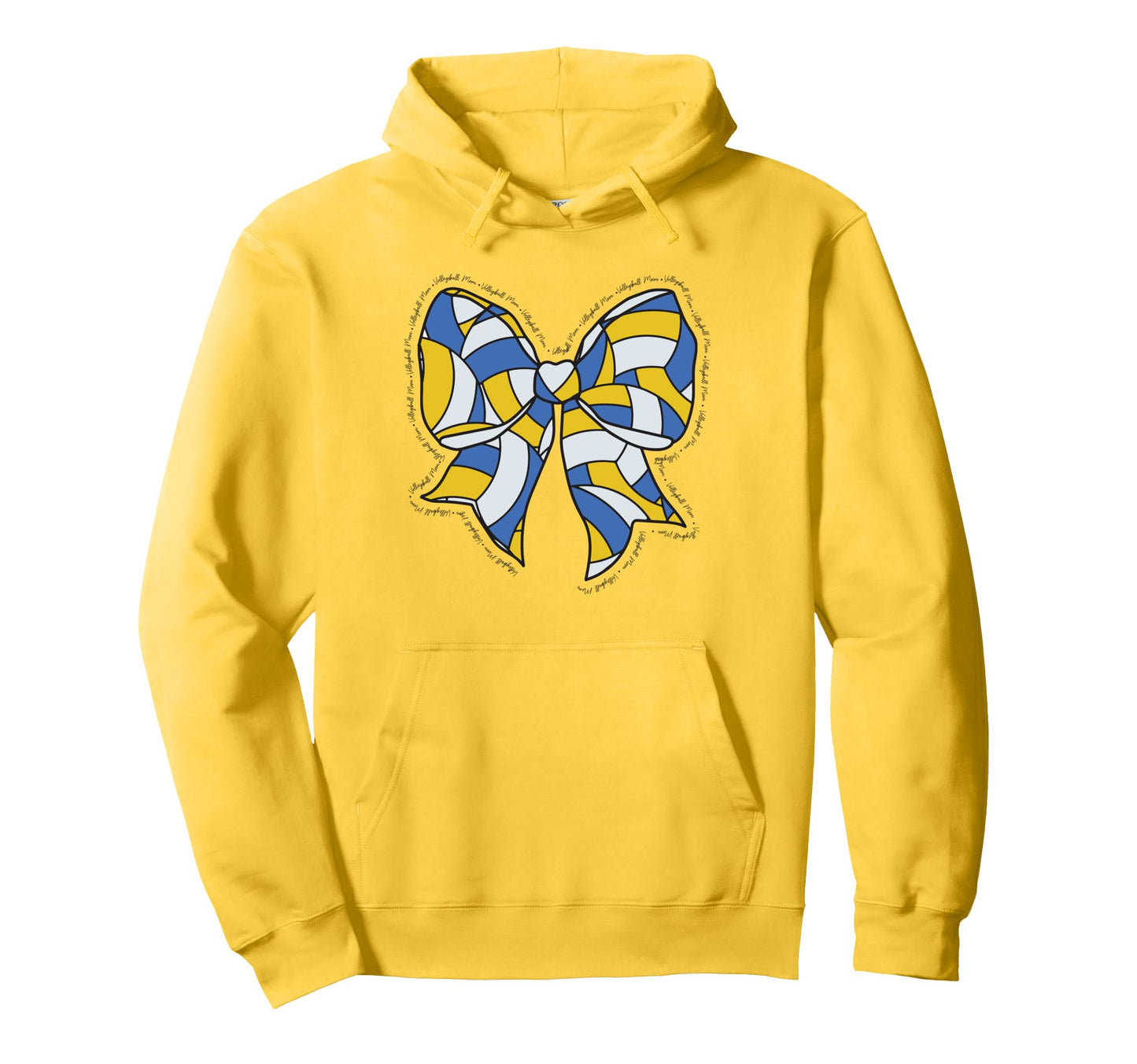 Coquette Bow Volleyball Mom Mama Mothers Hoodie - Custom Art Print Unisex - T-Shirt, Sweatshirt, Hoodie