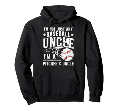 Im Baseball Pitcher Uncle Baseball Hoodie - Graphic Print for Adults - T-Shirt, Sweatshirt, Hoodie