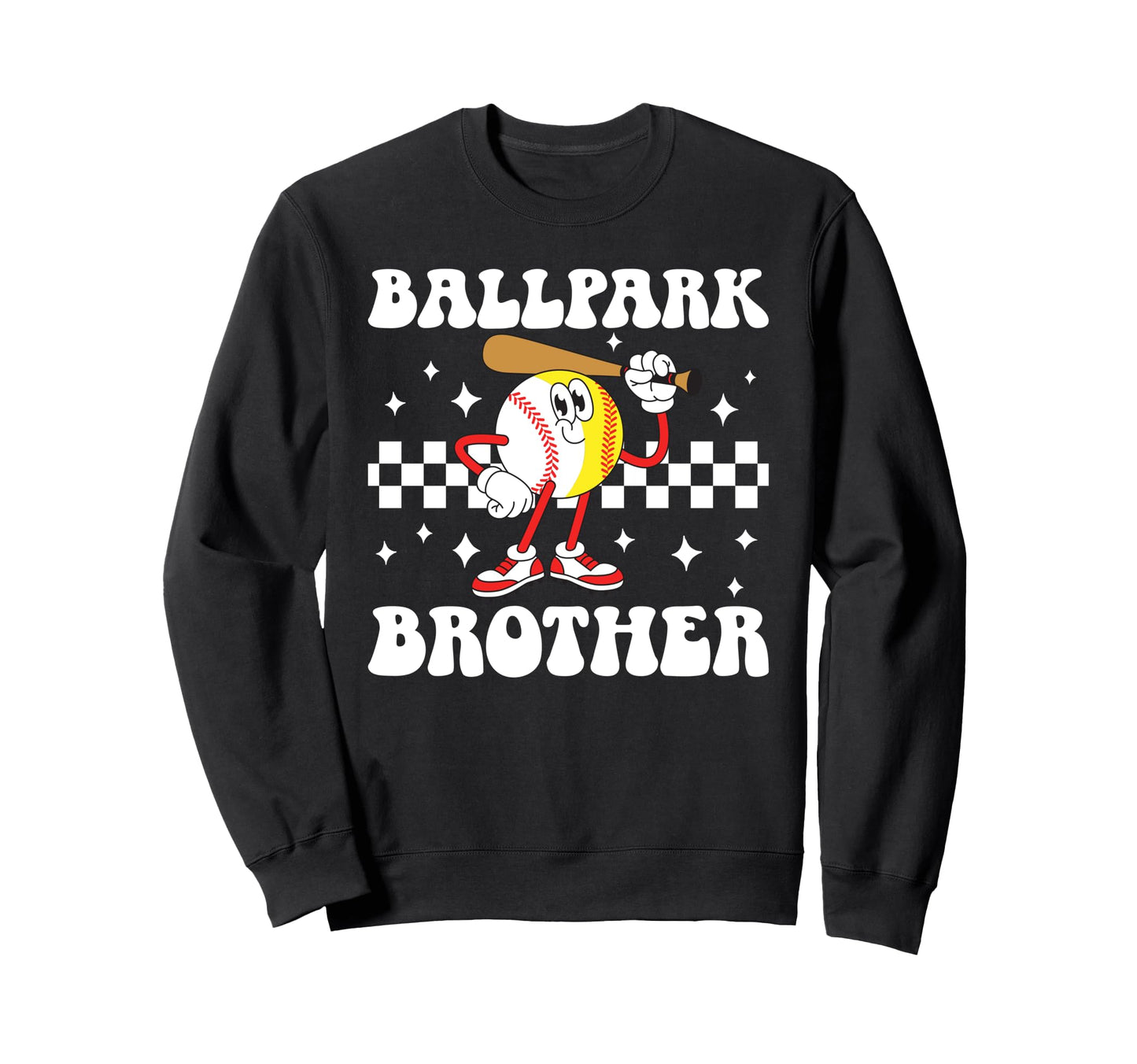 Ballpark Brother Groovy Softball Sweatshirt - Graphic Print Unisex - T-Shirt, Sweatshirt, Hoodie