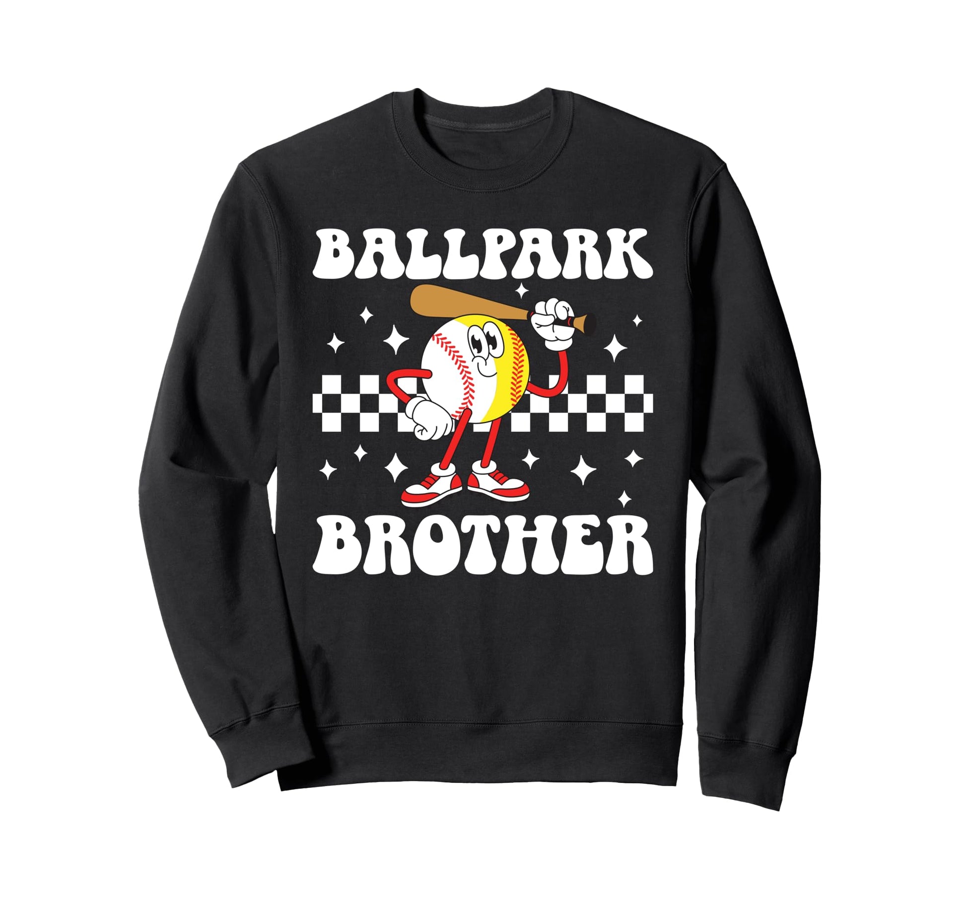 Ballpark Brother Groovy Softball Sweatshirt - Graphic Print Unisex - T-Shirt, Sweatshirt, Hoodie