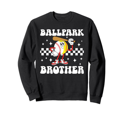 Ballpark Brother Groovy Softball Sweatshirt - Graphic Print Unisex - T-Shirt, Sweatshirt, Hoodie