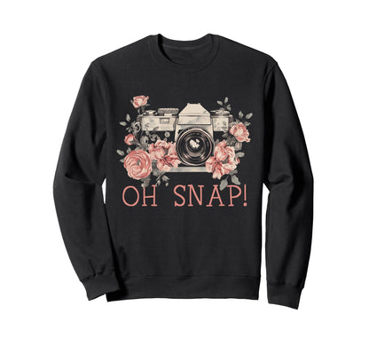 Photographer Oh Snap Funny Camera Sweatshirt - Custom Art Print Unisex - T-Shirt, Sweatshirt, Hoodie