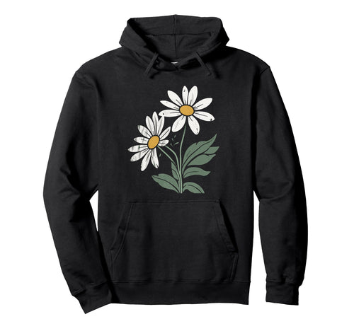 Boho Daisy Flower Botanical Wildflower Hoodie - Graphic Print Unisex - T-Shirt, Sweatshirt, Hoodie