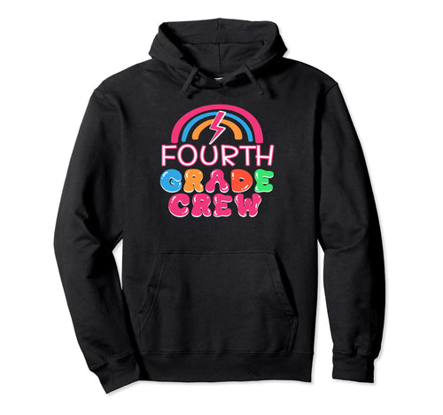 Fourth Grade Crew Groovy Fourth Grade Hoodie - Trendy Graphic Men Women - T-Shirt, Sweatshirt, Hoodie