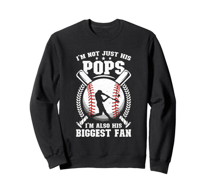 His Biggest Fan Baseball Pops Baseball Sweatshirt - Novelty Apparel Unisex - T-Shirt, Sweatshirt, Hoodie