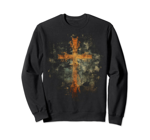 Cross Distressed 90S Goth Grunge Vibes 3 Sweatshirt - Unique Graphic Unisex - T-Shirt, Sweatshirt, Hoodie