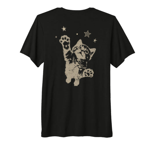 Y2K Cat Jumping Stars 90S 2000S Grunge T-Shirt - Unique Graphic for Adults - T-Shirt, Sweatshirt, Hoodie