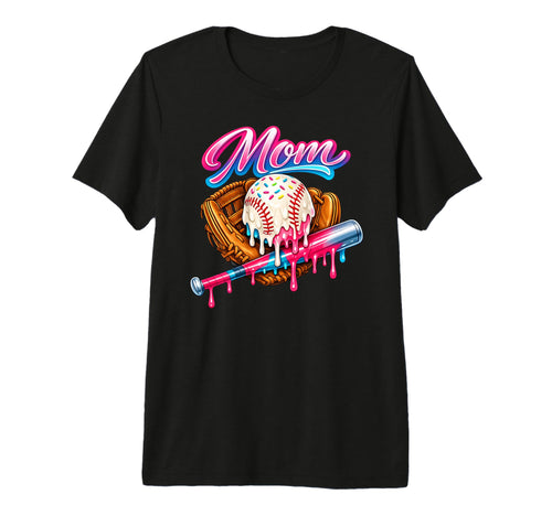 Baseball Mom Ice Cream Drip Baseball T-Shirt - Casual Everyday Wear Unisex - T-Shirt, Sweatshirt, Hoodie