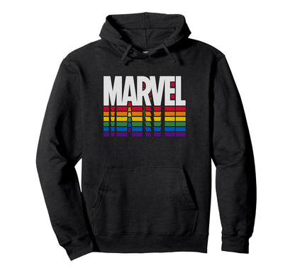 Marvel Comics Marvel Rainbow Title Hoodie - Fun Novelty Design Men Women - T-Shirt, Sweatshirt, Hoodie