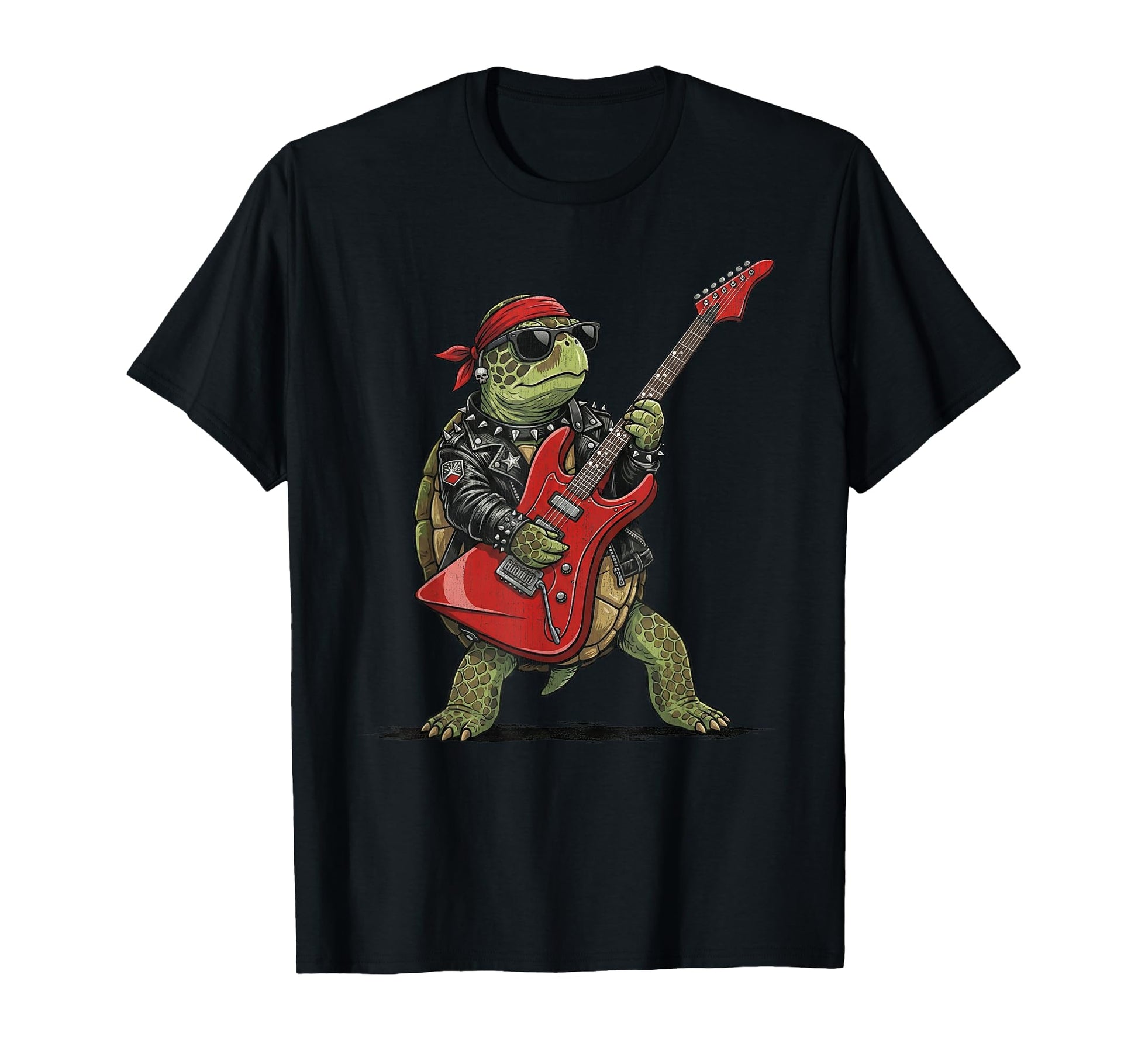 Turtle Playing Electric Guitar Rock And T-Shirt - Aesthetic Graphic Unisex - T-Shirt, Sweatshirt, Hoodie