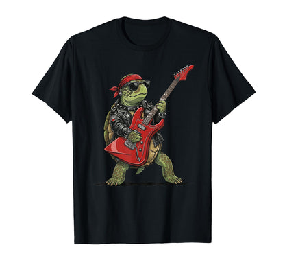 Turtle Playing Electric Guitar Rock And T-Shirt - Aesthetic Graphic Unisex - T-Shirt, Sweatshirt, Hoodie