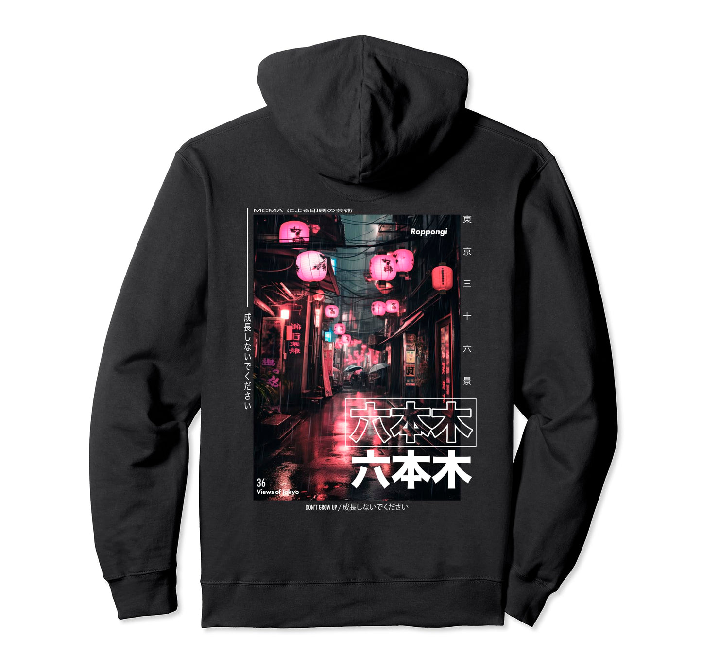 Japanese Streetwear Aesthetic Roppongi Tokyo Hoodie - Graphic Print Unisex - T-Shirt, Sweatshirt, Hoodie