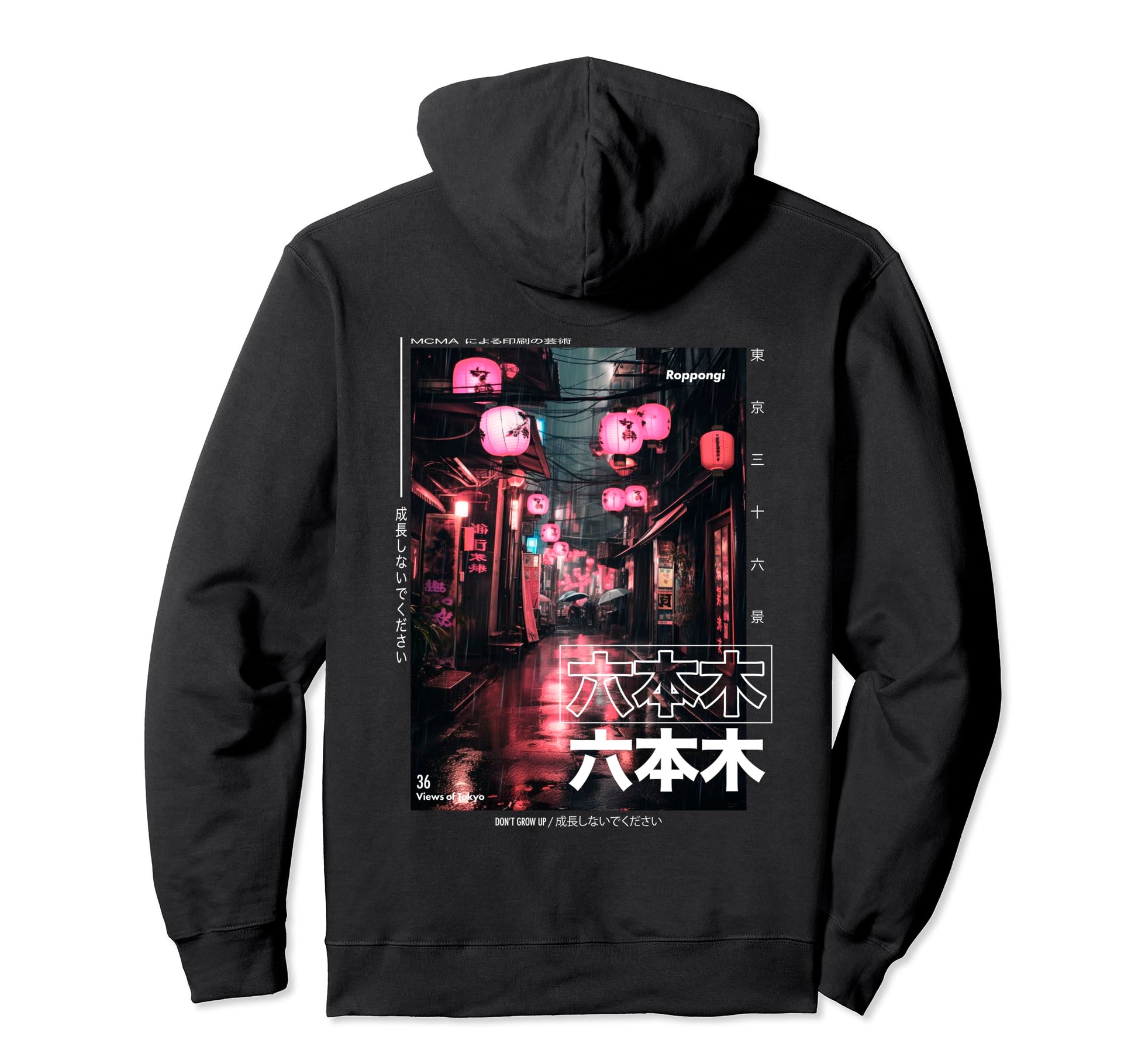 Japanese Streetwear Aesthetic Roppongi Tokyo Hoodie - Graphic Print Unisex - T-Shirt, Sweatshirt, Hoodie