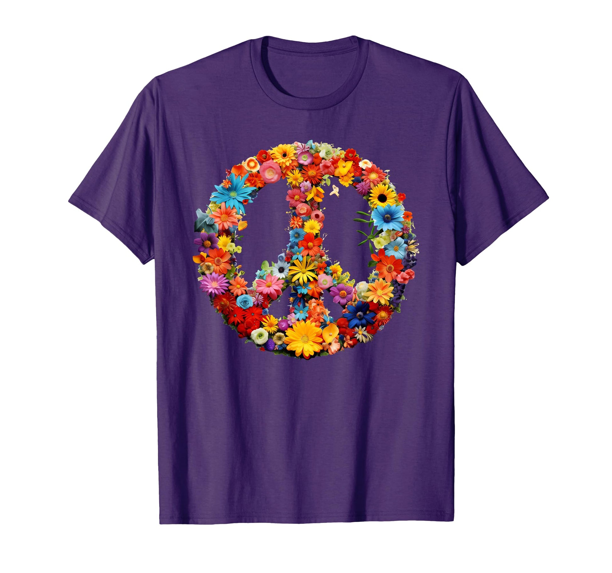 Love And Peace Flowerpower Hippie 60S T-Shirt - Novelty Apparel Unisex - T-Shirt, Sweatshirt, Hoodie