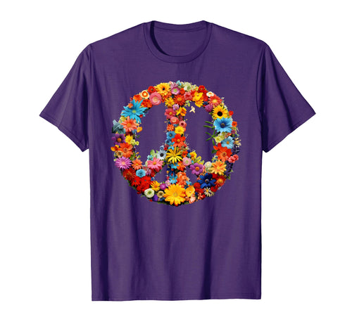Love And Peace Flowerpower Hippie 60S T-Shirt - Novelty Apparel Unisex - T-Shirt, Sweatshirt, Hoodie