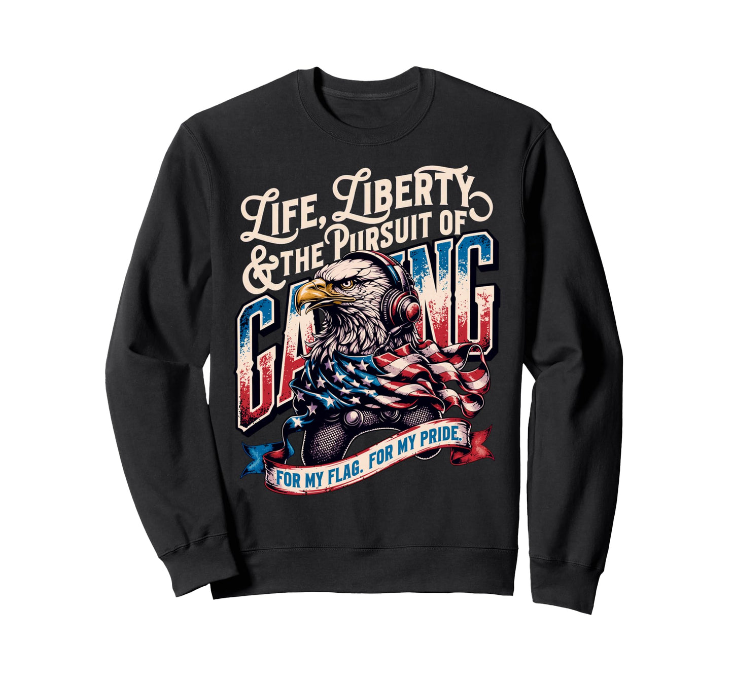Funny Patriotic Usa Flag Usa Video Sweatshirt - Streetwear Style Men Women - T-Shirt, Sweatshirt, Hoodie