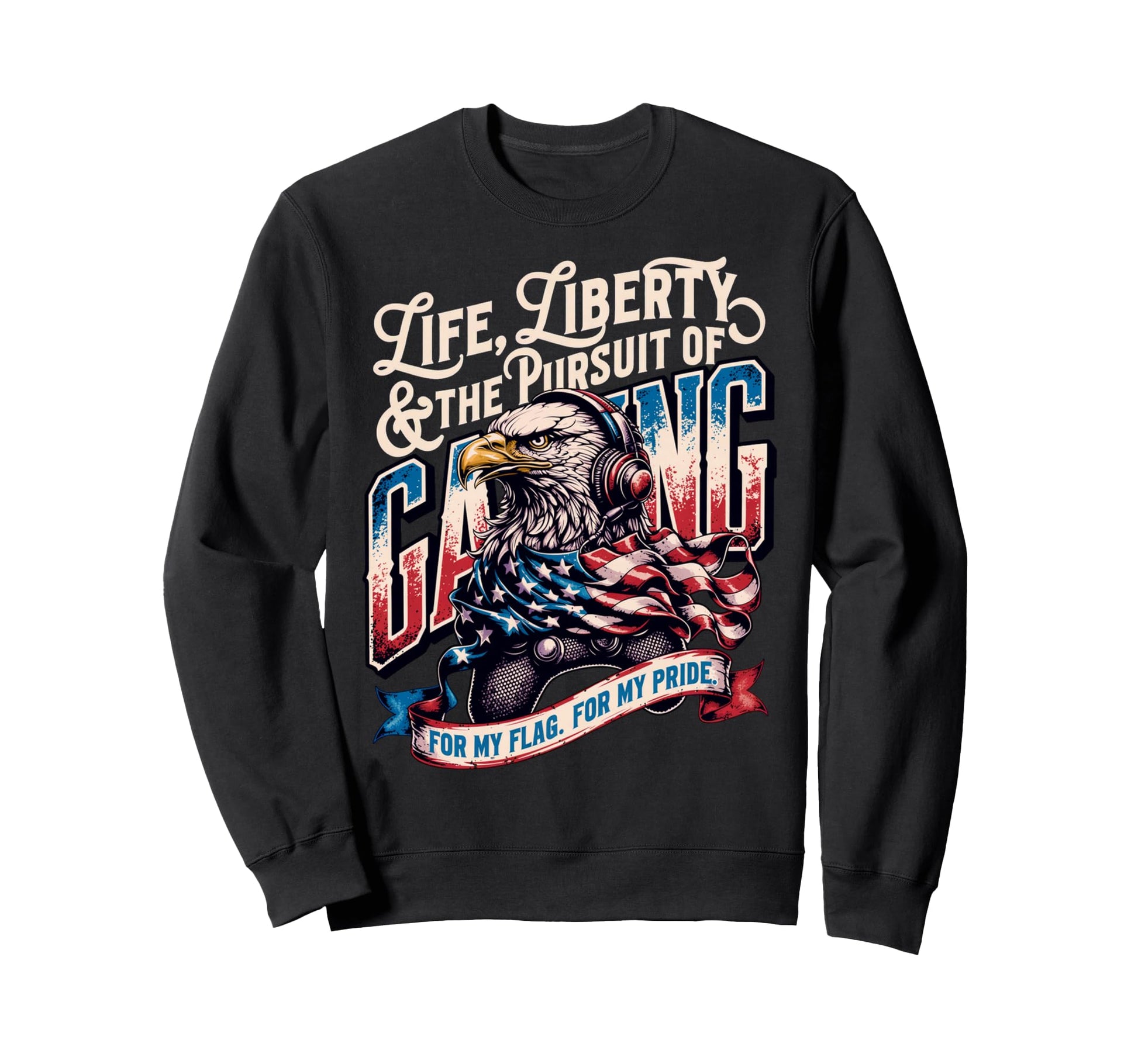 Funny Patriotic Usa Flag Usa Video Sweatshirt - Streetwear Style Men Women - T-Shirt, Sweatshirt, Hoodie