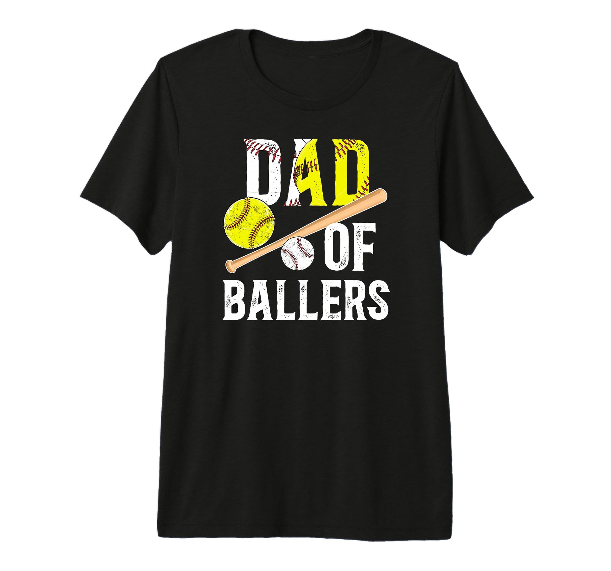 Mens Dad Ballers Proud Softball T-Shirt - Minimalist Print Men Women - T-Shirt, Sweatshirt, Hoodie