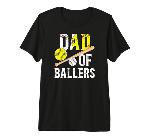Mens Dad Ballers Proud Softball T-Shirt - Minimalist Print Men Women - T-Shirt, Sweatshirt, Hoodie