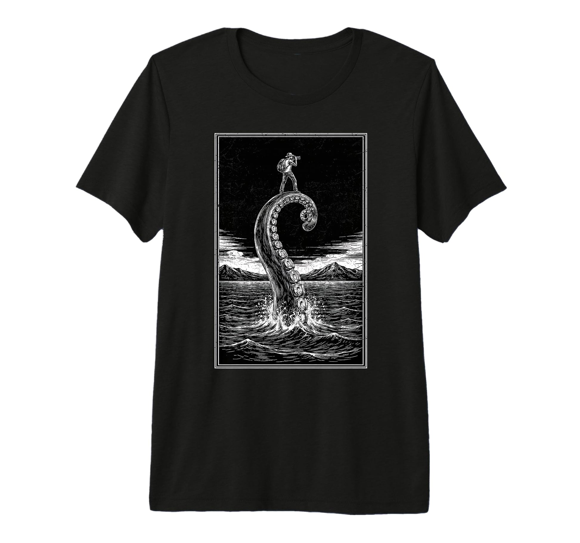 Photographer Octopus Moon Camera T-Shirt - Trendy Graphic Men Women - T-Shirt, Sweatshirt, Hoodie