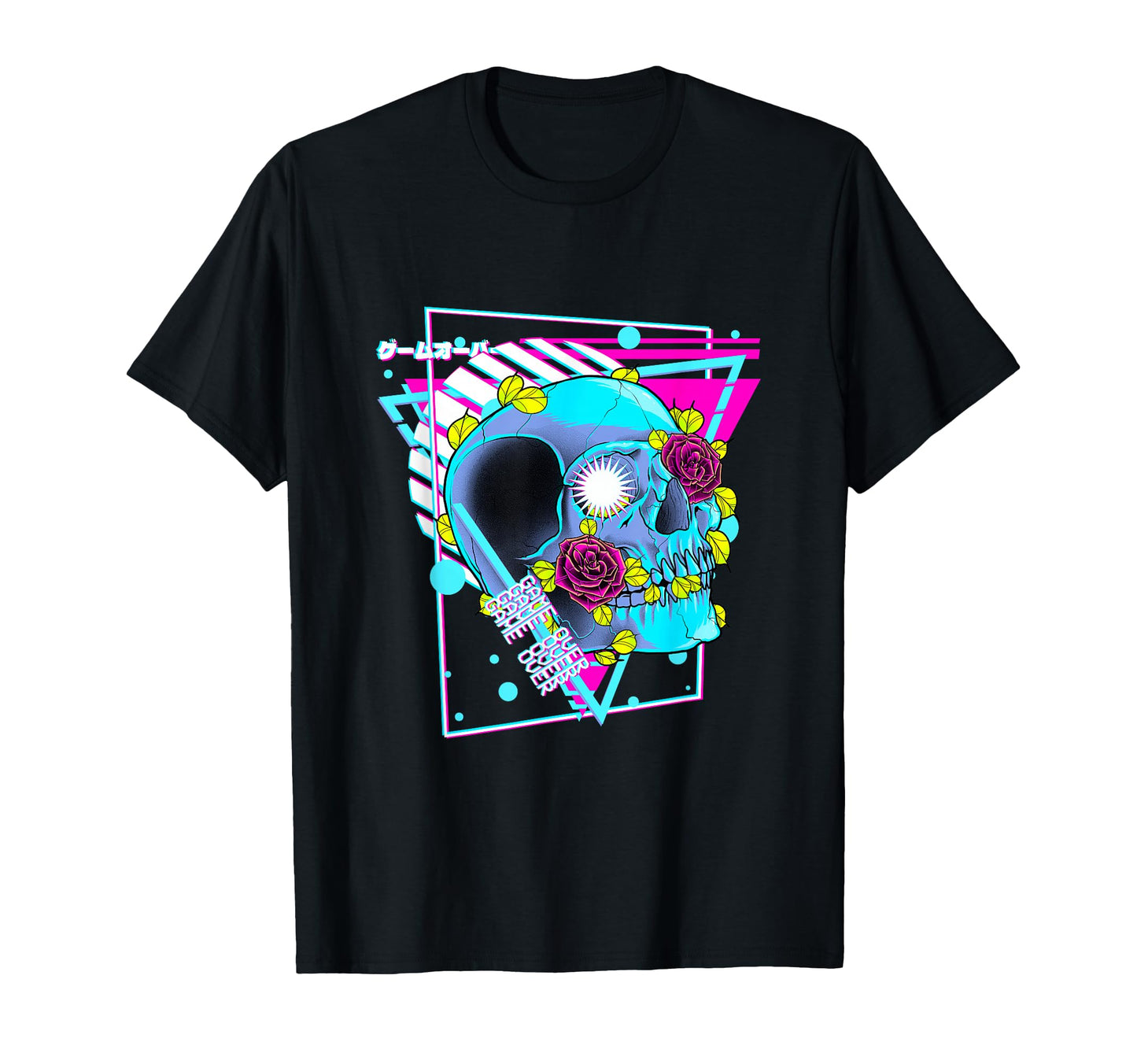 Game Over Vaporwave Aesthetic Skull And T-Shirt - Graphic Print Unisex - T-Shirt, Sweatshirt, Hoodie