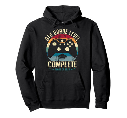 8Th Grade Level Complete Gamer Hoodie - Fun Novelty Design for Adults - T-Shirt, Sweatshirt, Hoodie