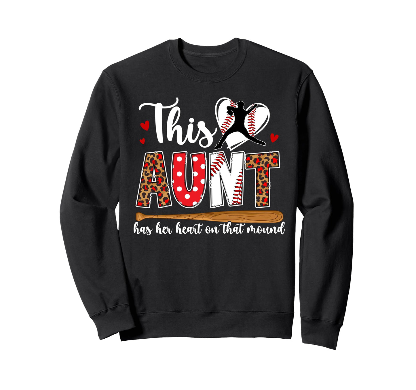 Proud Baseball Pitcher Aunt Sweatshirt - Minimalist Print Men Women - T-Shirt, Sweatshirt, Hoodie