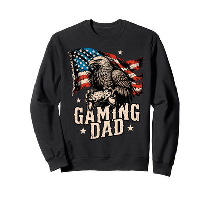 Usa Fathers Day Gaming Papa Sweatshirt - Fun Novelty Design for Adults - T-Shirt, Sweatshirt, Hoodie