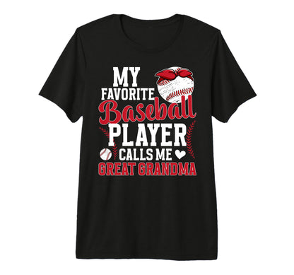 Proud Baseball Great Grandma Baseball T-Shirt - Novelty Apparel for Adults - T-Shirt, Sweatshirt, Hoodie