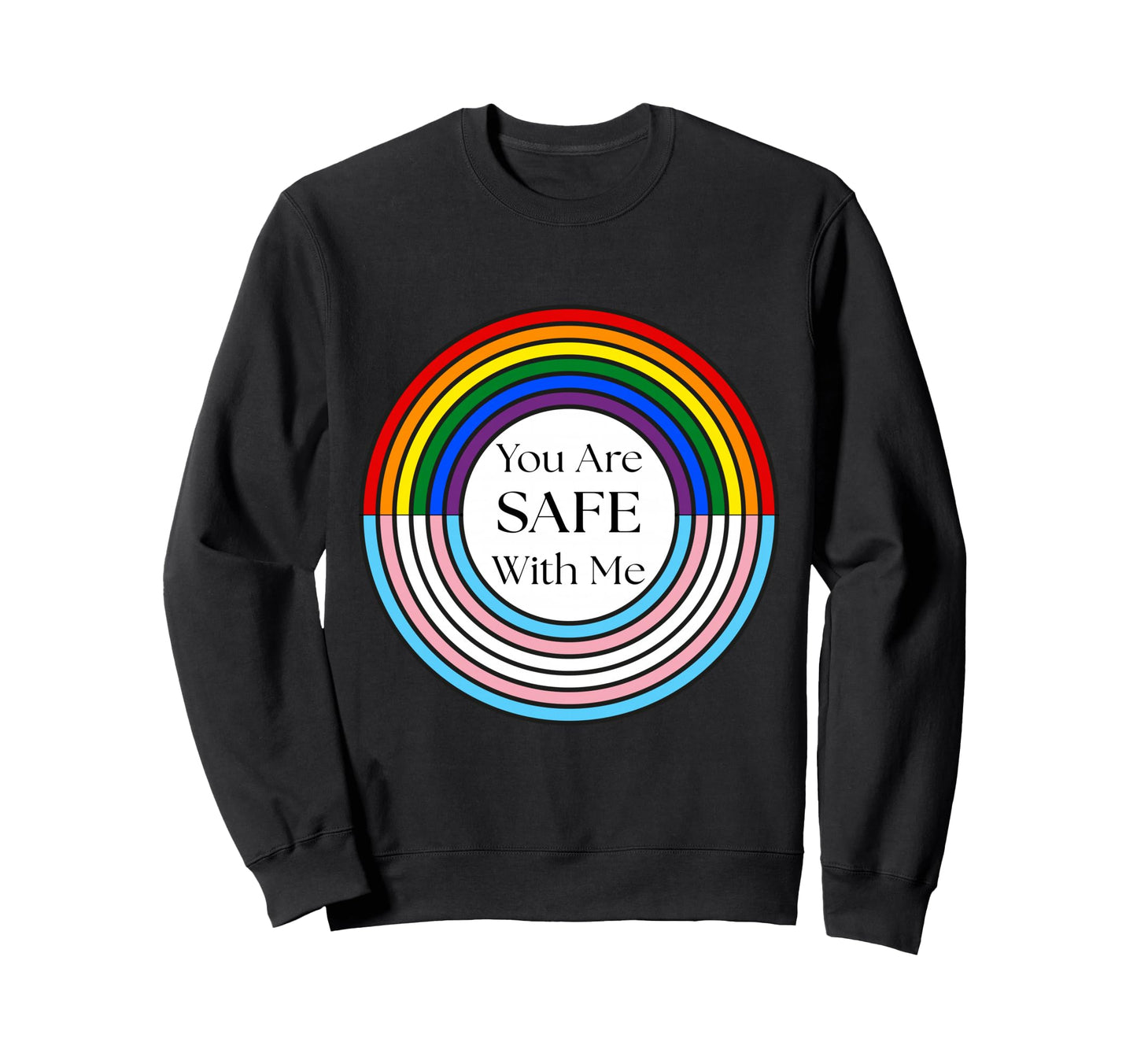 Pride Transgender Rainbow Circle Flag Sweatshirt - Minimalist Print Unisex - T-Shirt, Sweatshirt, Hoodie