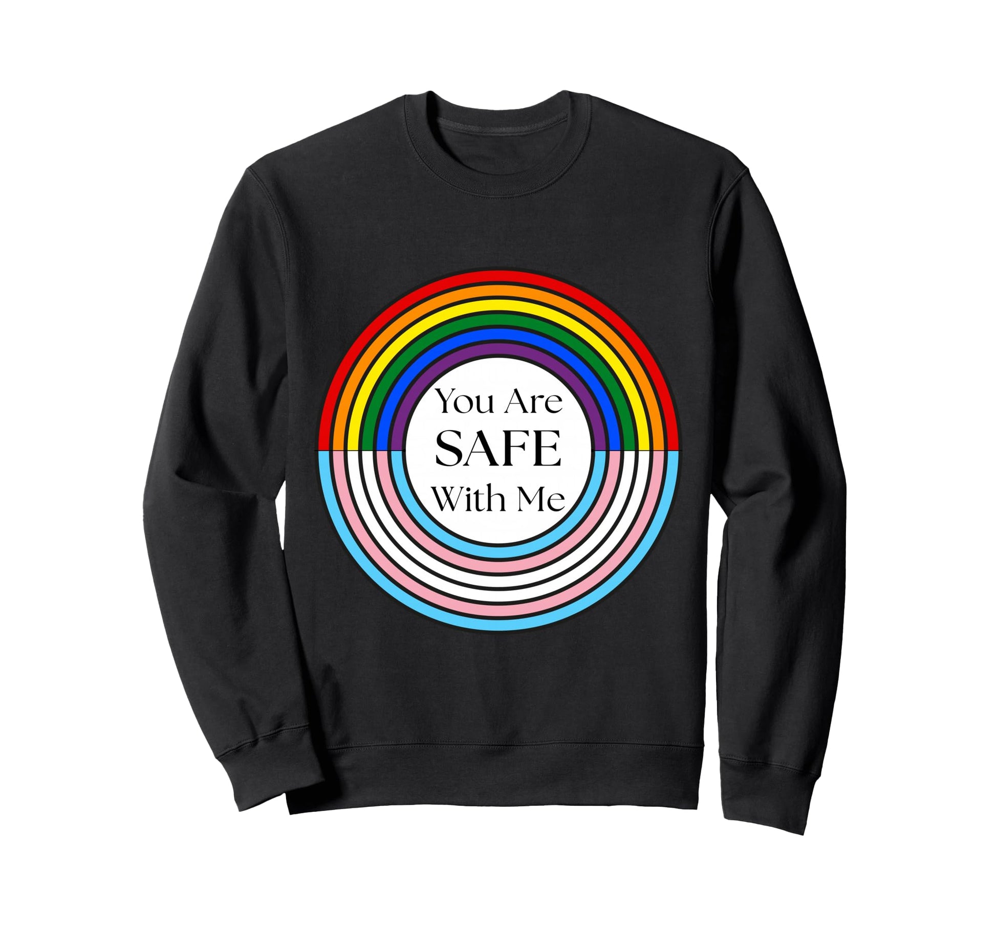 Pride Transgender Rainbow Circle Flag Sweatshirt - Minimalist Print Unisex - T-Shirt, Sweatshirt, Hoodie