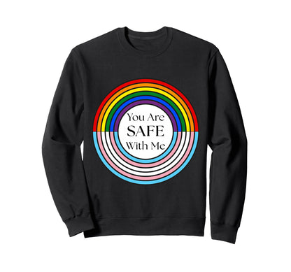 Pride Transgender Rainbow Circle Flag Sweatshirt - Minimalist Print Unisex - T-Shirt, Sweatshirt, Hoodie