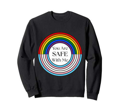 Pride Transgender Rainbow Circle Flag Sweatshirt - Minimalist Print Unisex - T-Shirt, Sweatshirt, Hoodie